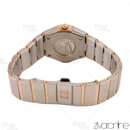 ساعت امگا کانسلیشن زنانه رزگلد نقره ای صفحه مشکی 104439