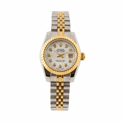 ساعت زنانه رولکس DateJust دورنگ طلایی مدل Rolex-3530-S-L