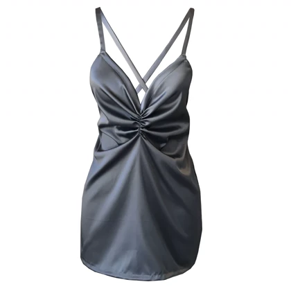 مقمیس پیراهن خواب meghmiss dark gray slip dress