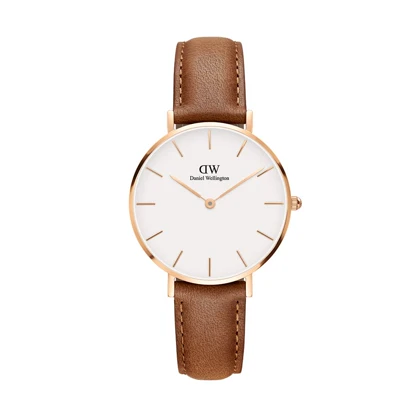 ساعت دنیل ولینگتون زنانه بند چرم عسلی DW-3542-L