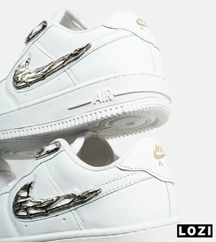 کفش کتانی مردانه و زنانه سفید نایک NIKE AIR FORCE 1.7 lv8 White gold مدل 7060