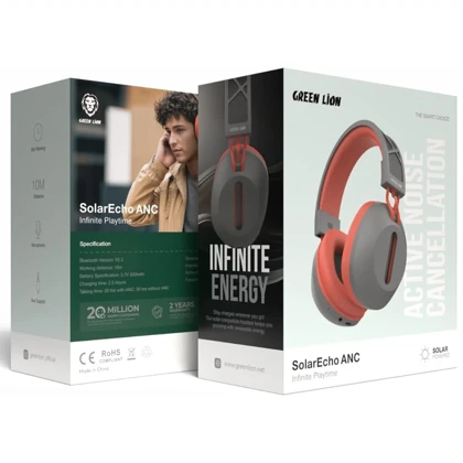 هدفون بلوتوثی گرین لاین Green Lion مدل GL-HP44 با شارژ خورشیدی