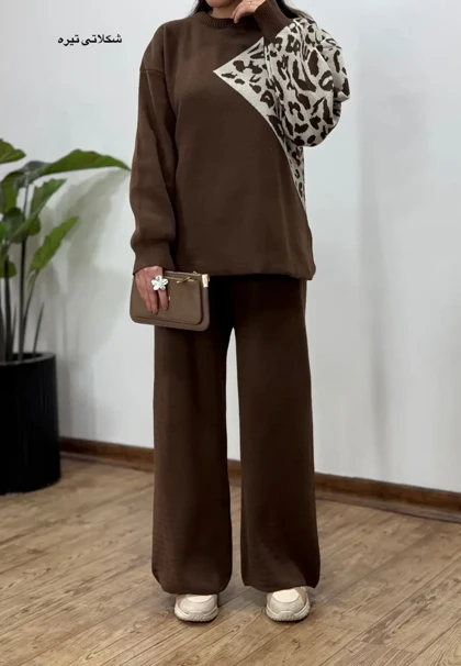 ست پلیور و شلوار بافت ناز آفرین