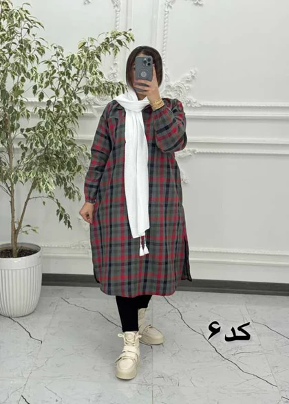 پیراهن چهارخونه پاییزه 6056