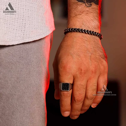 انگشتر مردانه مون بلان Mont Blanc Square Ring SK02