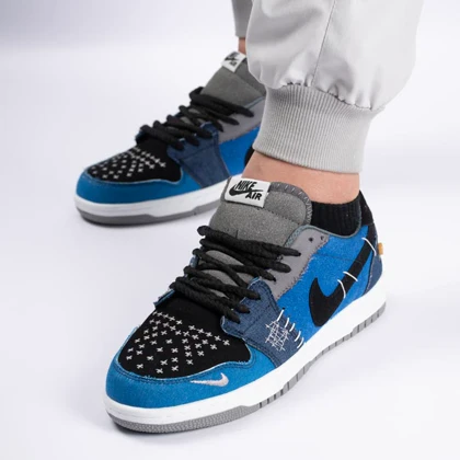 کفش کتانی اسپرت مردانه رنگ آبی مدل نایک NIKE Jordan 1 low
