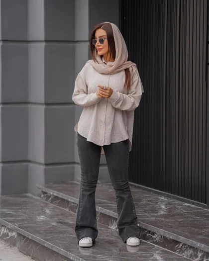 شومیز مدل پشت بلند بغل چاک کد 701