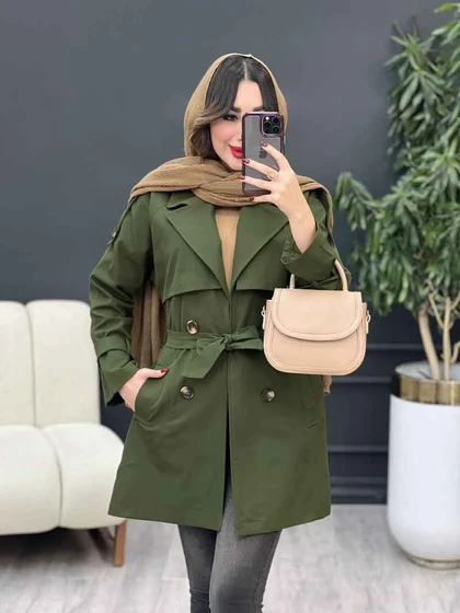 بارانی چهاردکمه برش هلالی