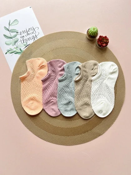 جوراب زیرقوزکی زنانه توری قلاب بافی