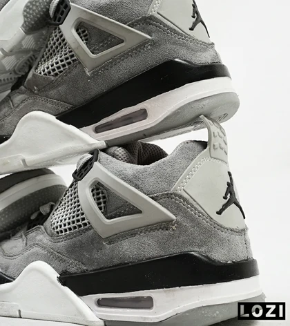 کفش کتانی ساق‌دار مردانه طوسی سفید Nike air jordan 4