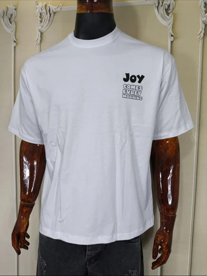 تیشرت یقه گرد مردانه سفید