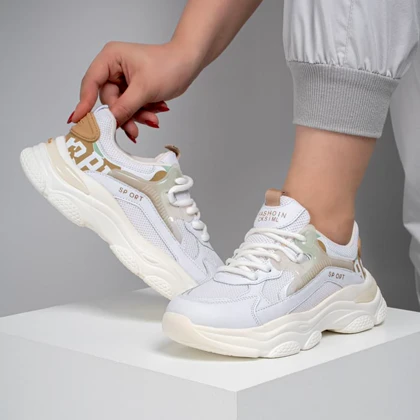 کفش و کتانی زنانه و دخترانه مدل فشیون FASHION رنگ سفید