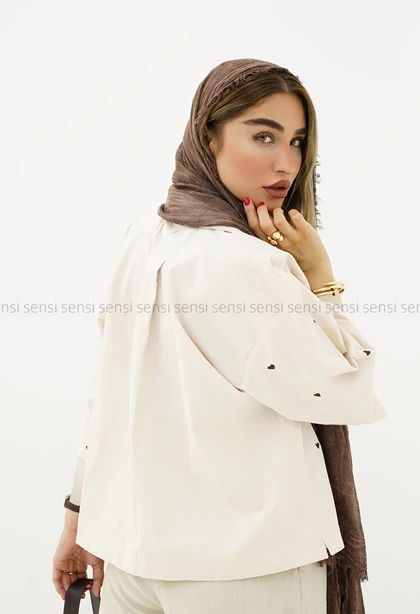 شومیز لینن قلب دوزی کد1006196