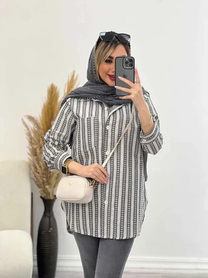 شومیز راه راه لوزی دار