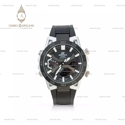 ساعت مچی کاسیو ادیفایس بند رابر مشکی صفحه مشکی Casio Edifice