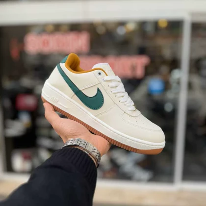 کتانی نایک ایرفورس سفید سبز سایز بزرگ کد 6256