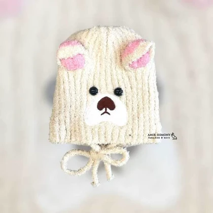 کلاه نوزادی زمستانی موهر بند دار