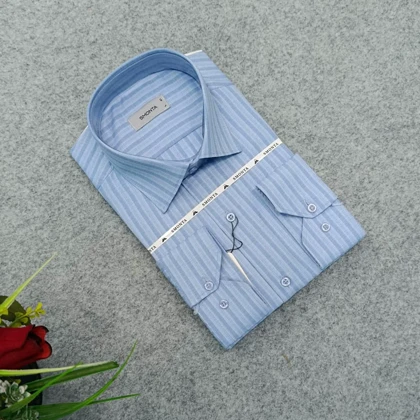 پیراهن راه راه استین بلند مردانه _ قواره کلاسیک _استایل رسمی