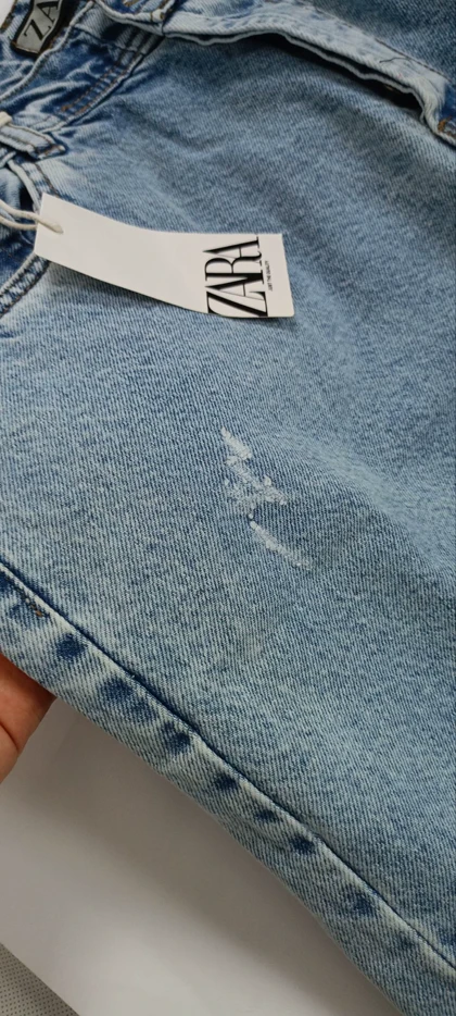 شلوار لی مردانه مام فیت یخی ZARA