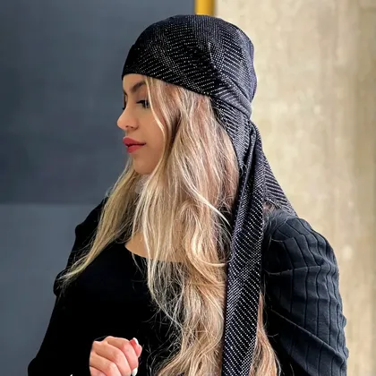 دورگ مخمل مشکی نگین‌دار زنانه دخترانه