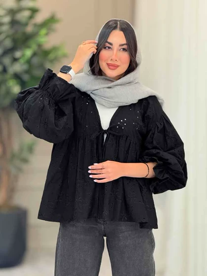 مانتو طرح گل چین‌دار 6749