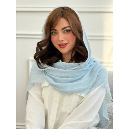 شال ساده نخی حصیری دورریش