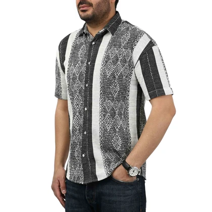 پیراهن آستین کوتاه بوکله مردانه مدل 61119127