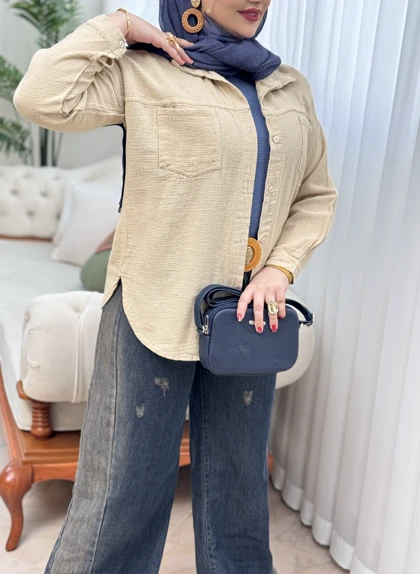 شومیز لینن حصیری 3086
