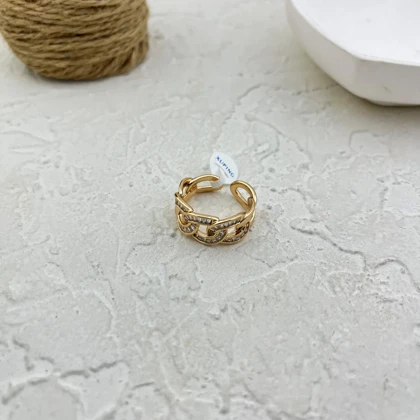 انگشتر زنانه ژوپینگ مدل پیوند باشکوه با نگین باگتی