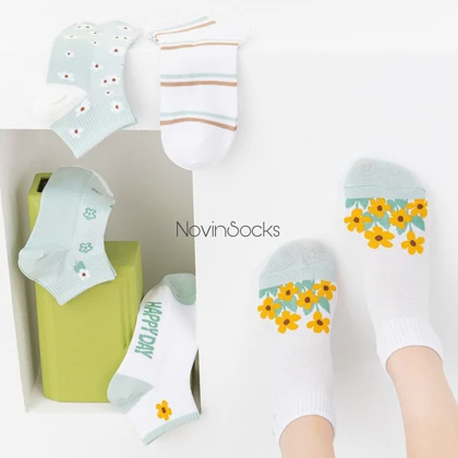 جوراب مچی شکوفه سبز