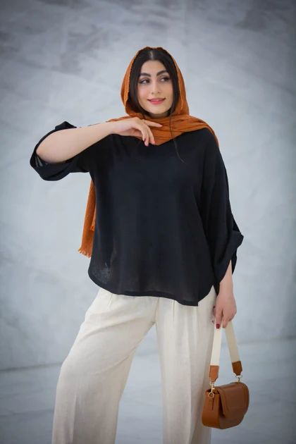 مانتو کنفی کراش یقه گرد