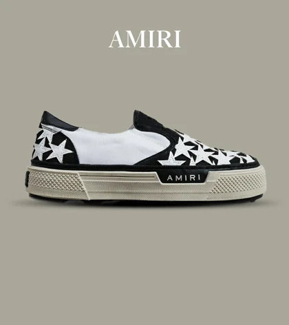 کفش اسنیکرزونس مشکی سفید Amiri Stars مدل 6033