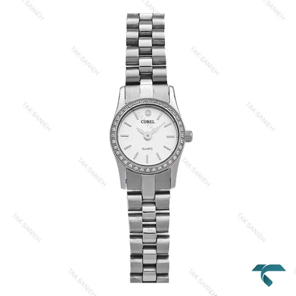 ساعت زنانه کوبل مینی نقره ای دورنگین Cobel-6901-L