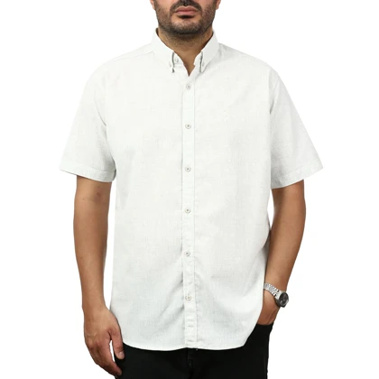 پیراهن آستین کوتاه لینن مردانه مدل 6215948