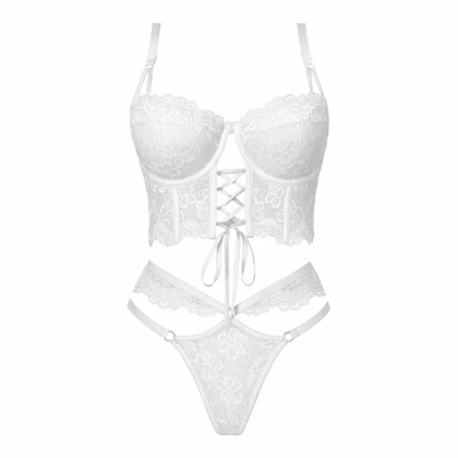 ست فانتزی فنردار رنگ سفید برند گلوریا کد 1212