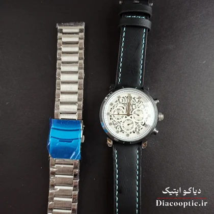 ساعت مچی مردانه برند مونت بلانک سه موتور با بند اضافه مدل DO1154