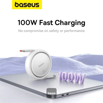 کابل شارژ دوسر تایپ‌سی جمع‌شونده 100 وات یک متری بیسوس P10364500111 CB000062