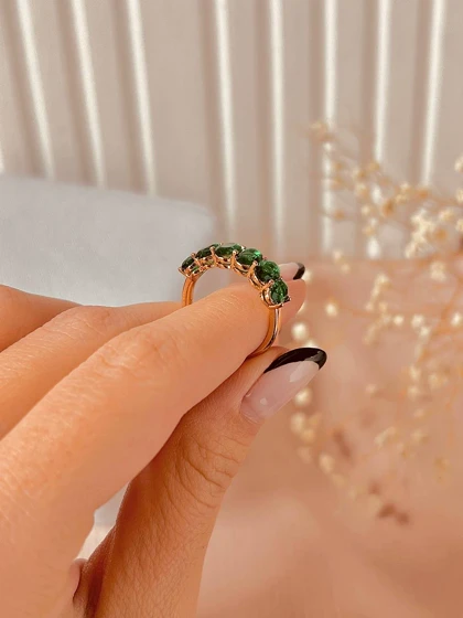 انگشتر نگین سبز ژوپینگ