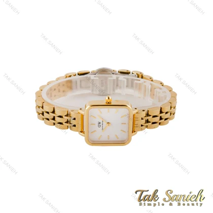 ساعت دنیل ولینگتون زنانه مربعی طلایی صفحه سفید DW-4817-L