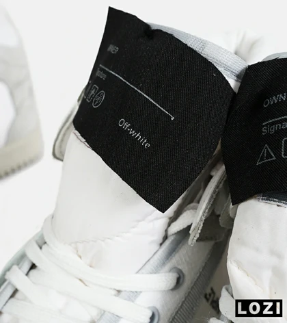 کفش کتانی ساق‌دار طوسی سفید OFF WHITE