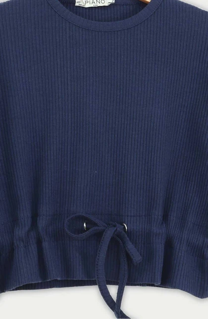 بلوز پنبه لایکرا سوزن خالی کمر گت دار(ست با 10260)