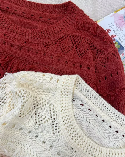 پلیور بافت قلاب بافی فشن کد 5292