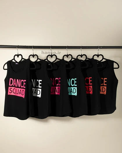 ست تاپ شلوارک نخی زنانه طرح dance squad کد 4207 (6 رنگ)