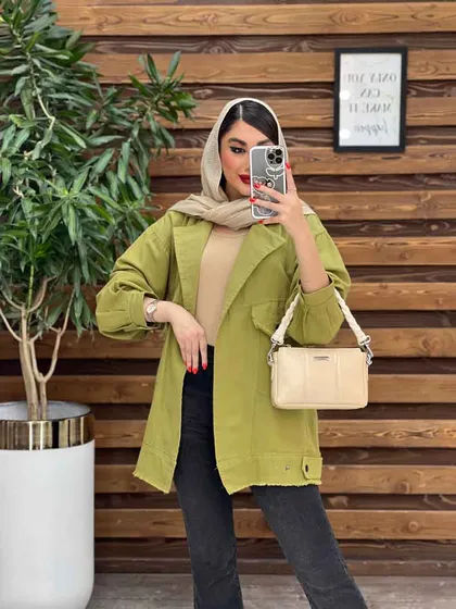 مانتو لینن جیب کج ریش دار