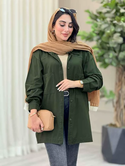 مانتو بغل سه دکمه دو جیب پیله