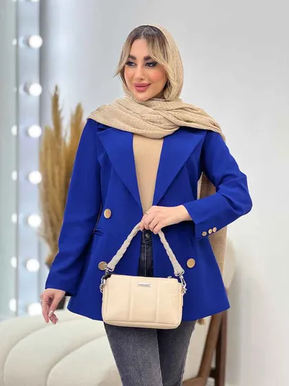 مانتو جیب نما دکمه طلایی