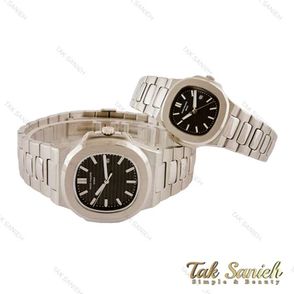 ساعت پتک فیلیپ ناتیلوس ست استیل صفحه مشکی Patek-5398-S