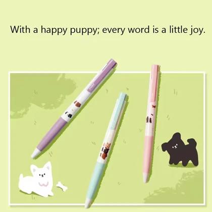 خودکار ژله ای مشکی کاکو KACO مدل K7 Puppy نوک 0.5 میلی متری 3 عددی