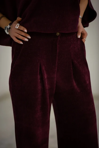 شلوار بگ زنانه بیسکوئیتی دو پیلی