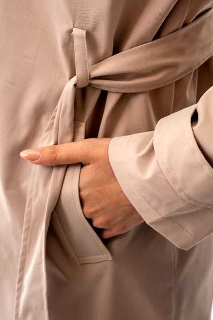 بارانی بلند کمربند دار زنانه